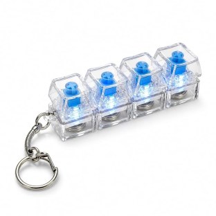 TE1656  Keyboard Clicker with LED - Transparent Mini Decompression Toy Key Chain (1 PC ) 