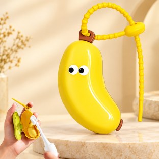 1864 NEW BANANA SHAPE TOOTHBRUSHER HOLDER 
