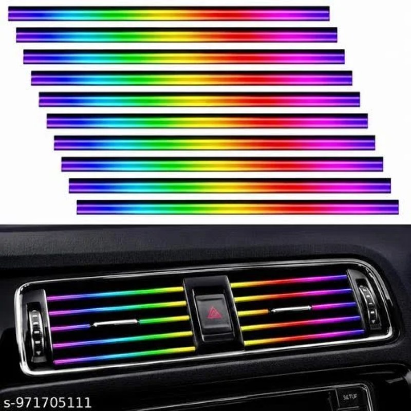 1744 MULTICOLOUR 10 PCS STRIP CAR AC DECOR  ( 1 SET )