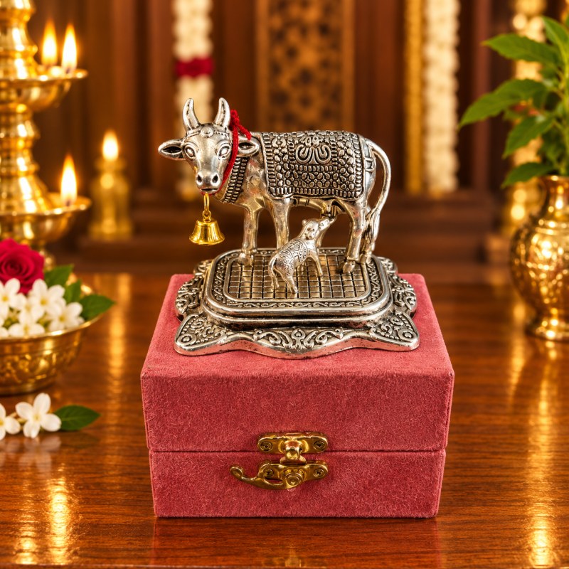 1821 KAMDHENU COW WITH VELVET BOX