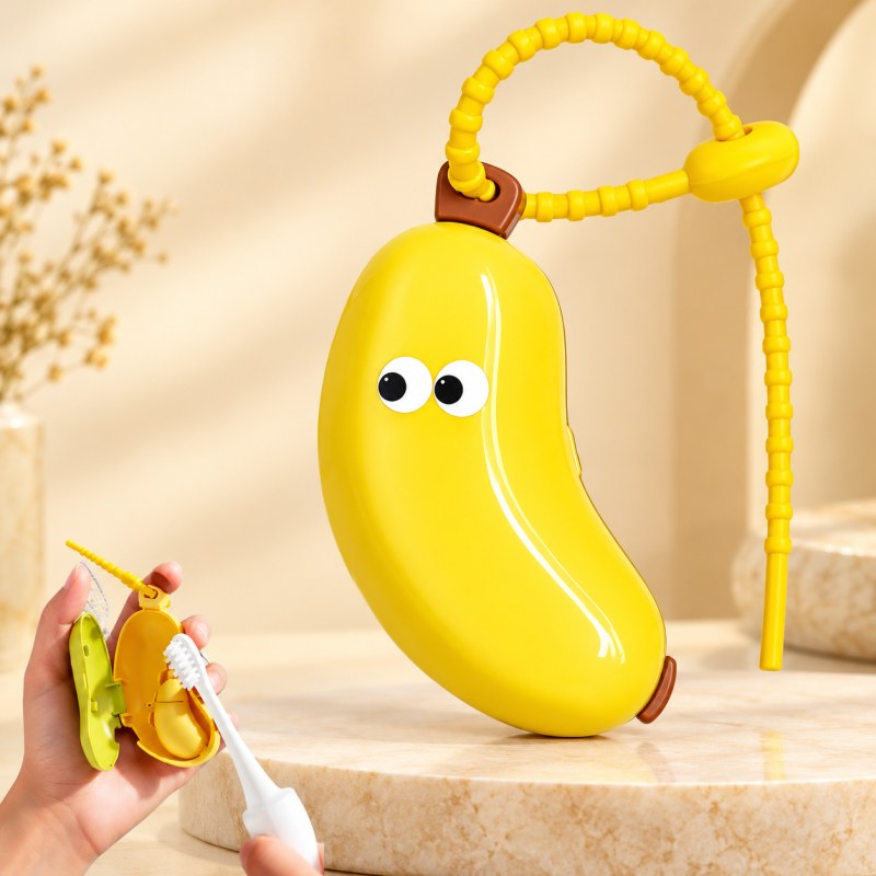 1864 NEW BANANA SHAPE TOOTHBRUSHER HOLDER 